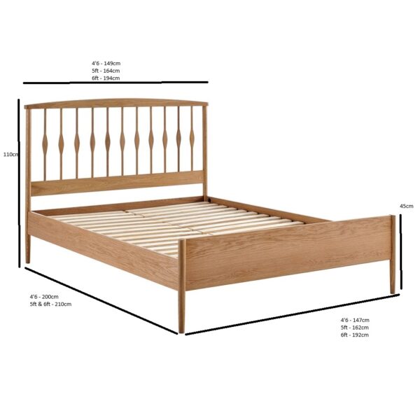 Juno Oak Bed Frame - Image 5